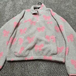 Cozy Gray and Pink Women's Sweater